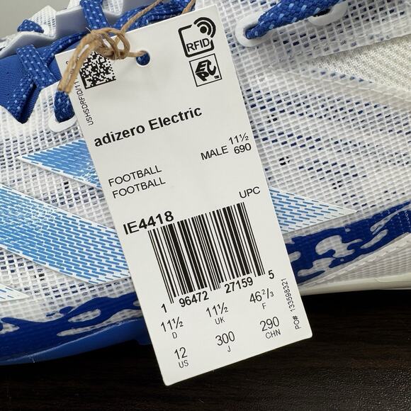 adidas Adizero Electric Speed Juice Cloud White Blue IE4418 Football Cleats Sz12 main image 10